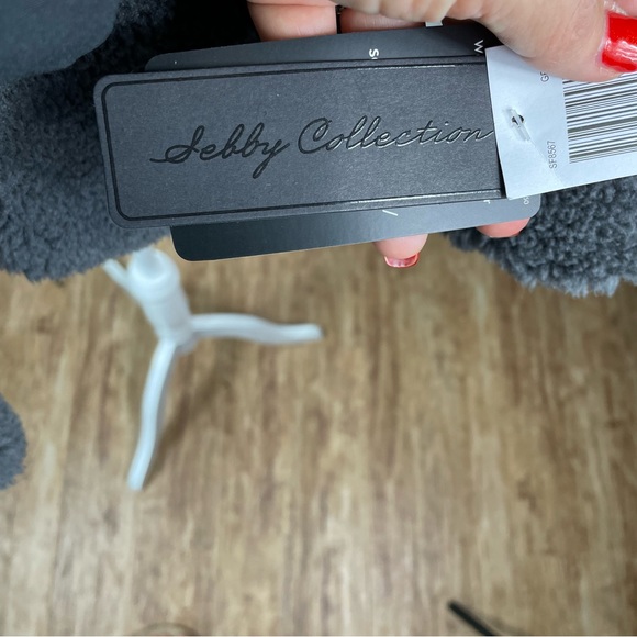 Sebby Collection Grey Teddy Sherpa Fleece NWT. SZ:S. - Picture 12 of 15